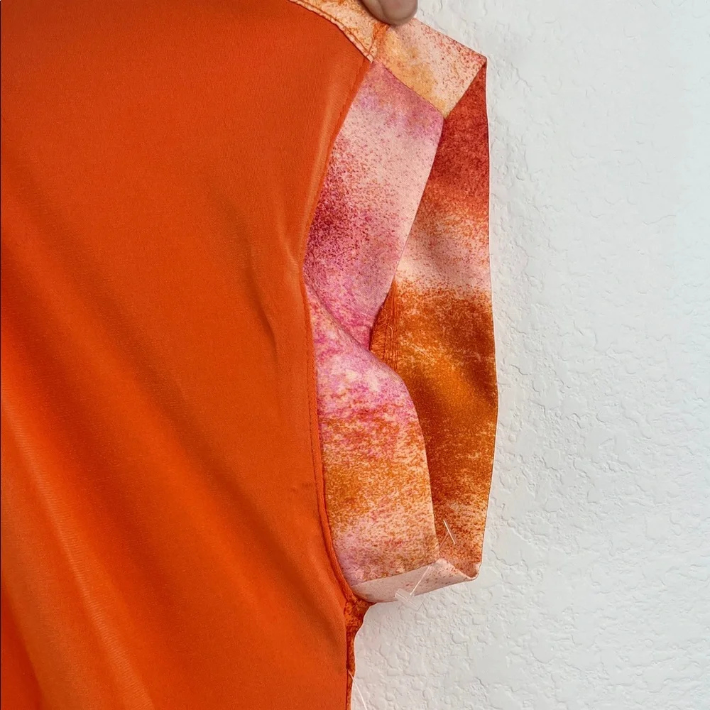 JM Collection Vibrant Orange V-Neck Tunic - Picture 6 of 8